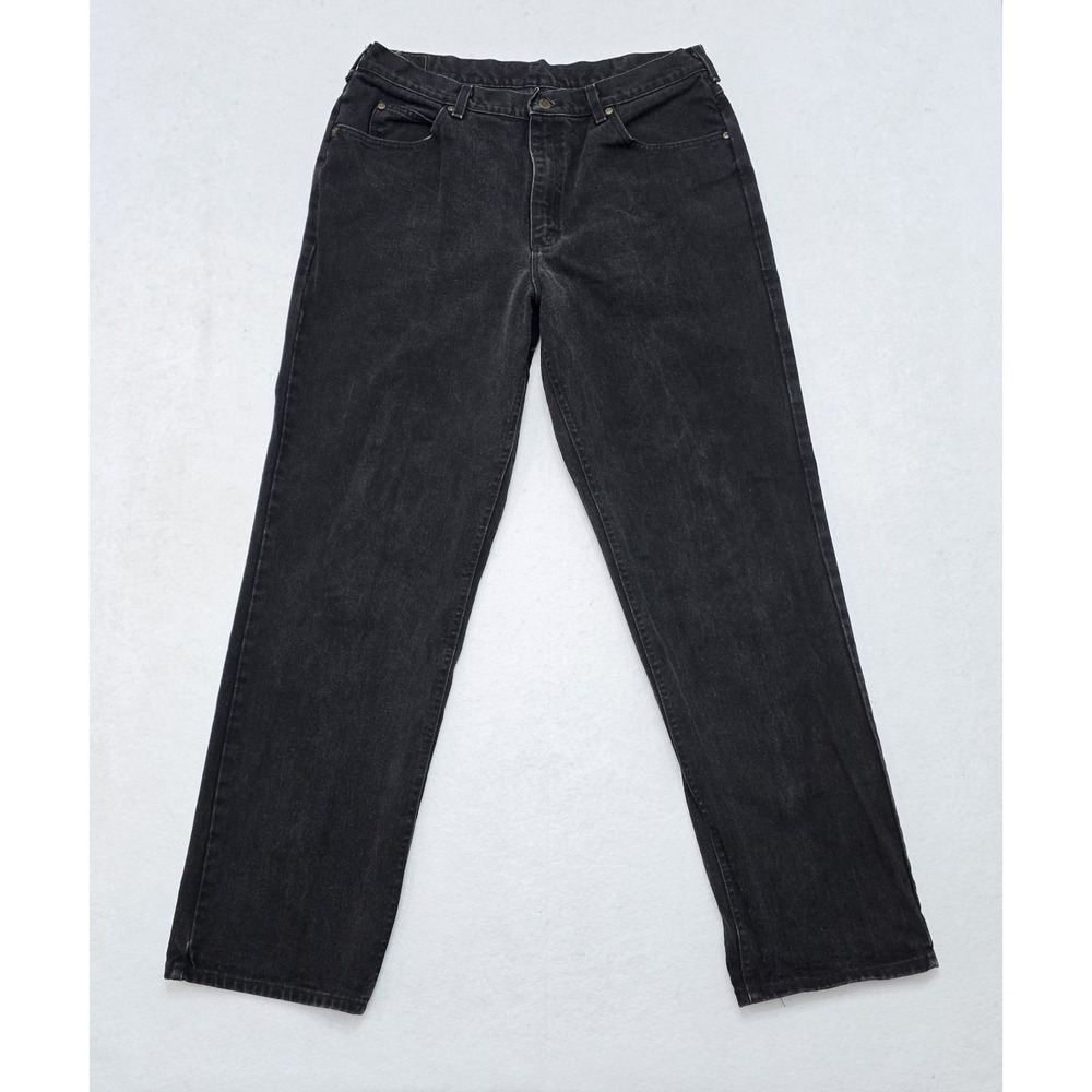 Lee Riders Mens Relaxed Fit Straight Leg Black Denim Jeans 38x34 108-5508
